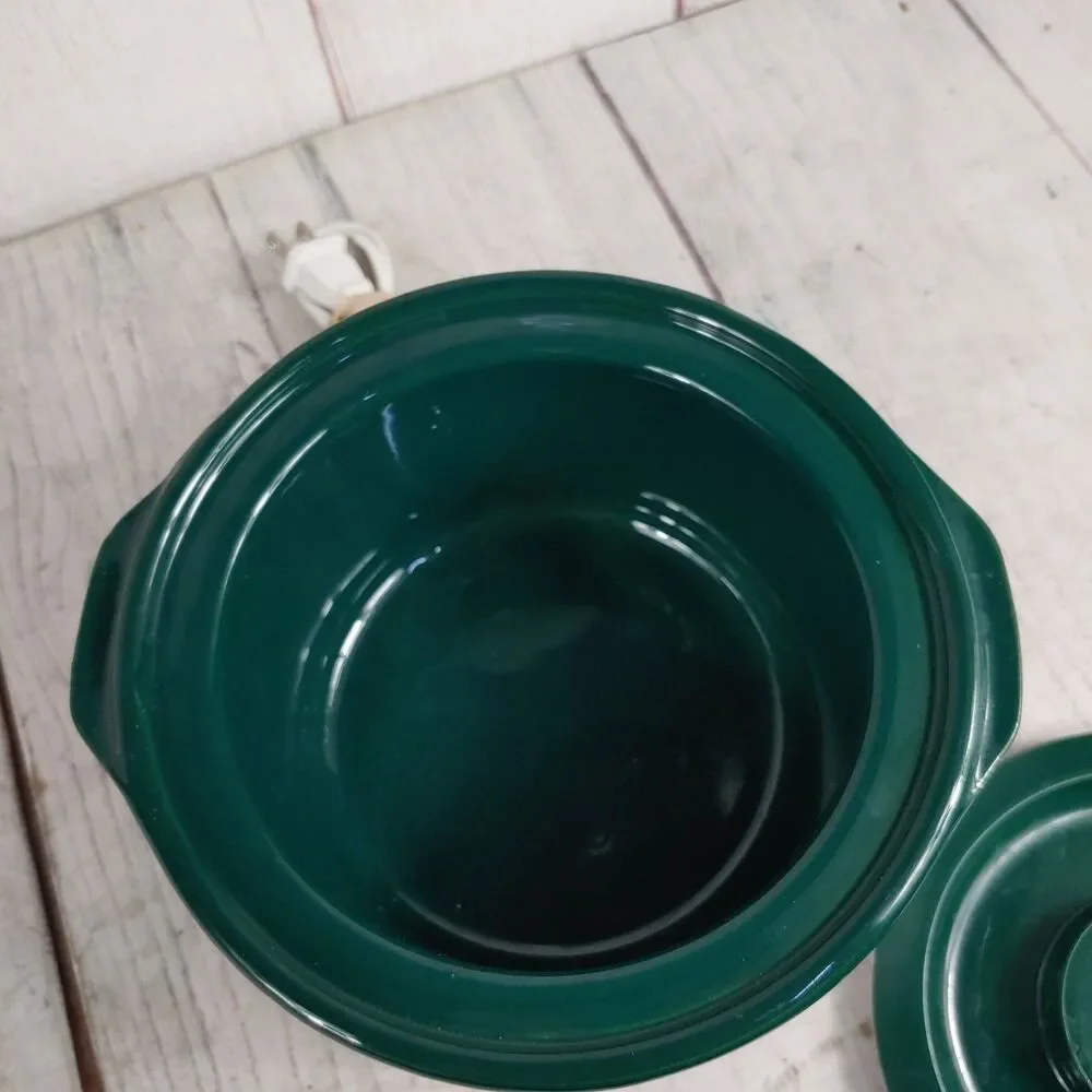 Rival Crock-Ette w/ LID Green Purple GRAPES - 1 QT Stoneware Slow Cooker 3205